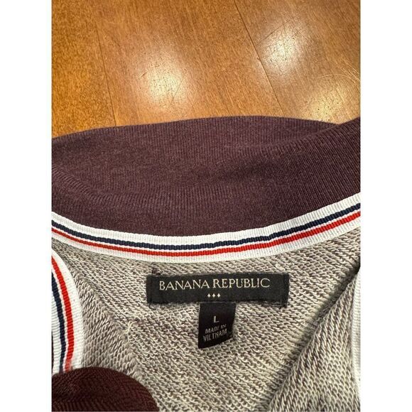 Men’s banana republic elbow, patch, quarter zip sweatshirt, size large - Picture 2 of 3